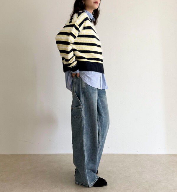 fredy emue「マルチボーダークロップドニットプルオーバー」|ニット・セーター|