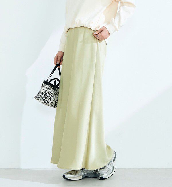 fredy emue「ヘビーサテンバイアススカート」|スカート|ライトグリーン