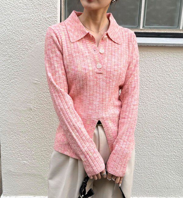 fredy emue「センタースリット衿付きプルオーバー」|ニット・セーター|