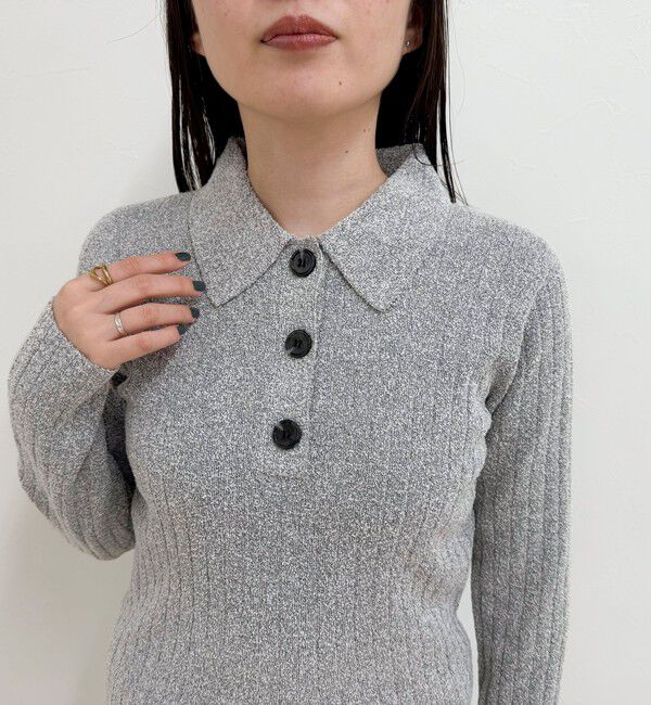 fredy emue「センタースリット衿付きプルオーバー」|ニット・セーター|