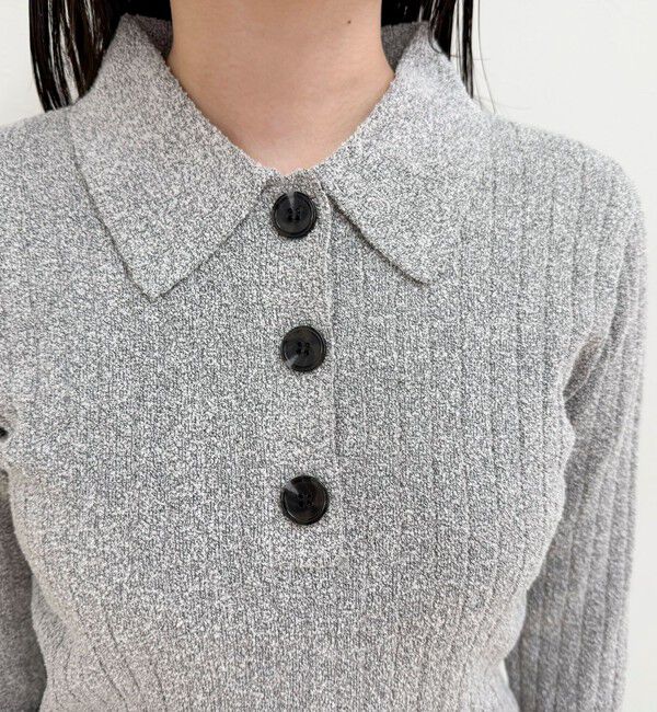 fredy emue「センタースリット衿付きプルオーバー」|ニット・セーター|