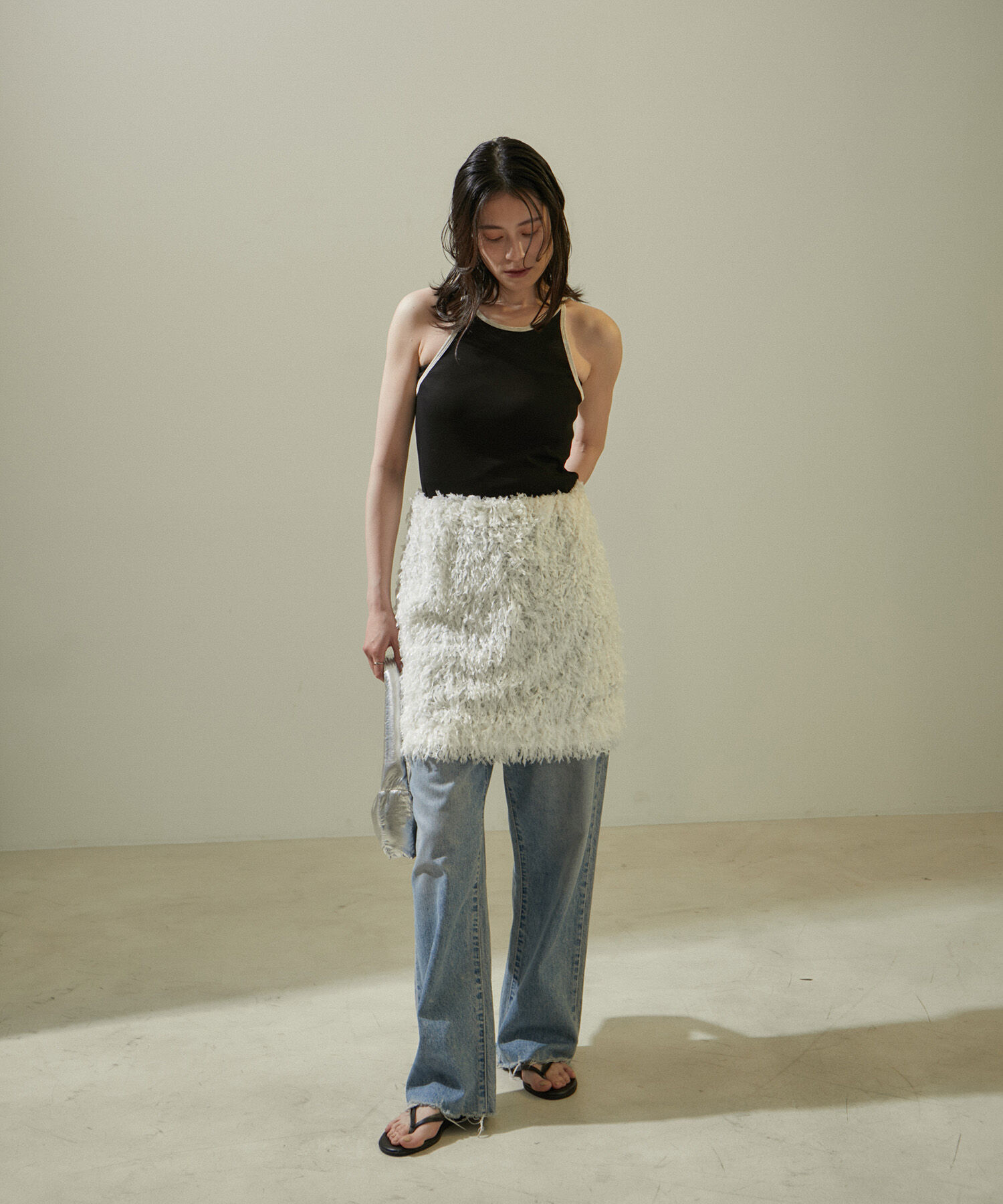 SALON adam et rope'「フェザーレイヤードスカート/ミニスカート【洗える】」|スカート|