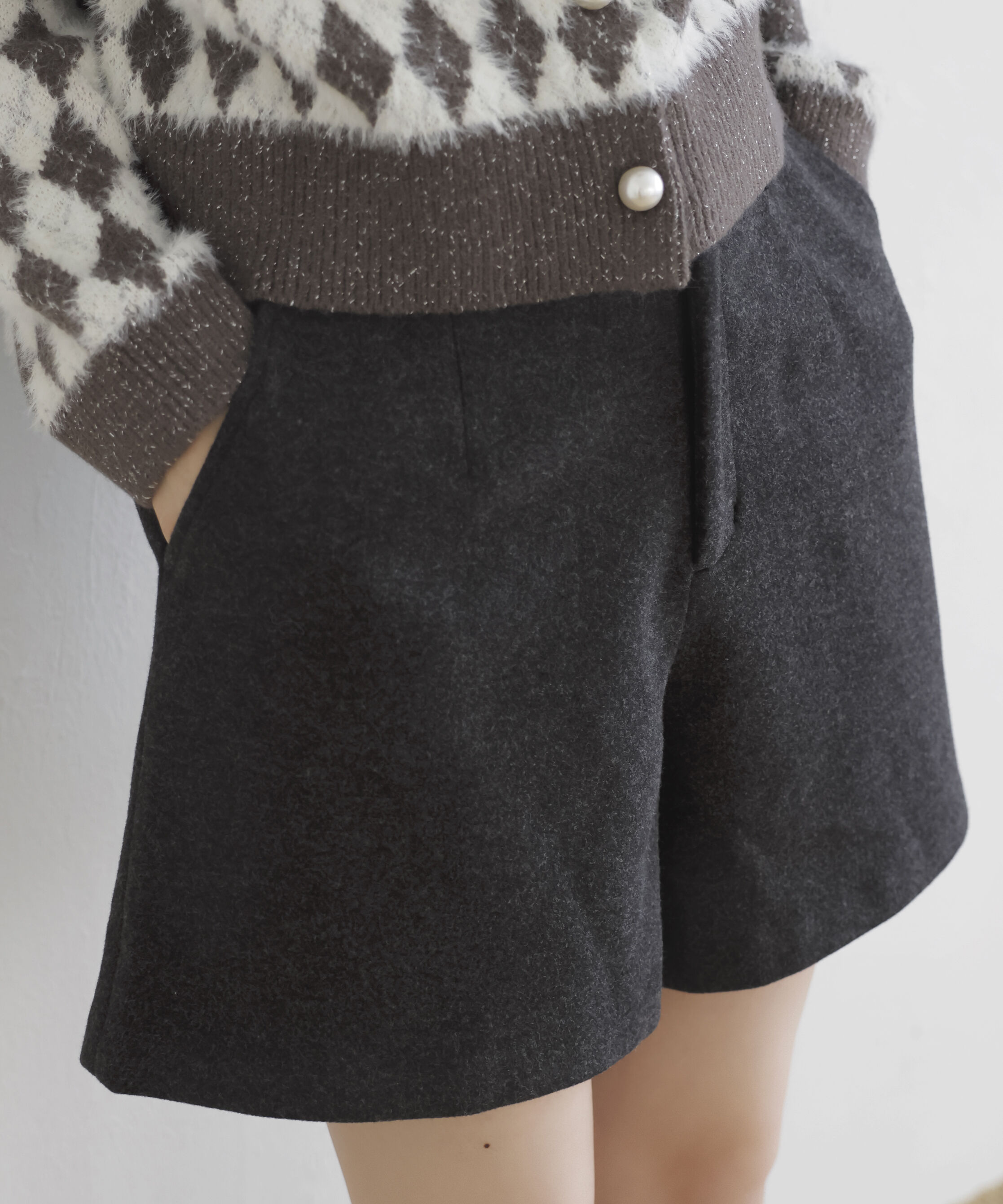 VIS「【洗える】ジャージメルトンショートパンツ」|その他|チャコール(06)