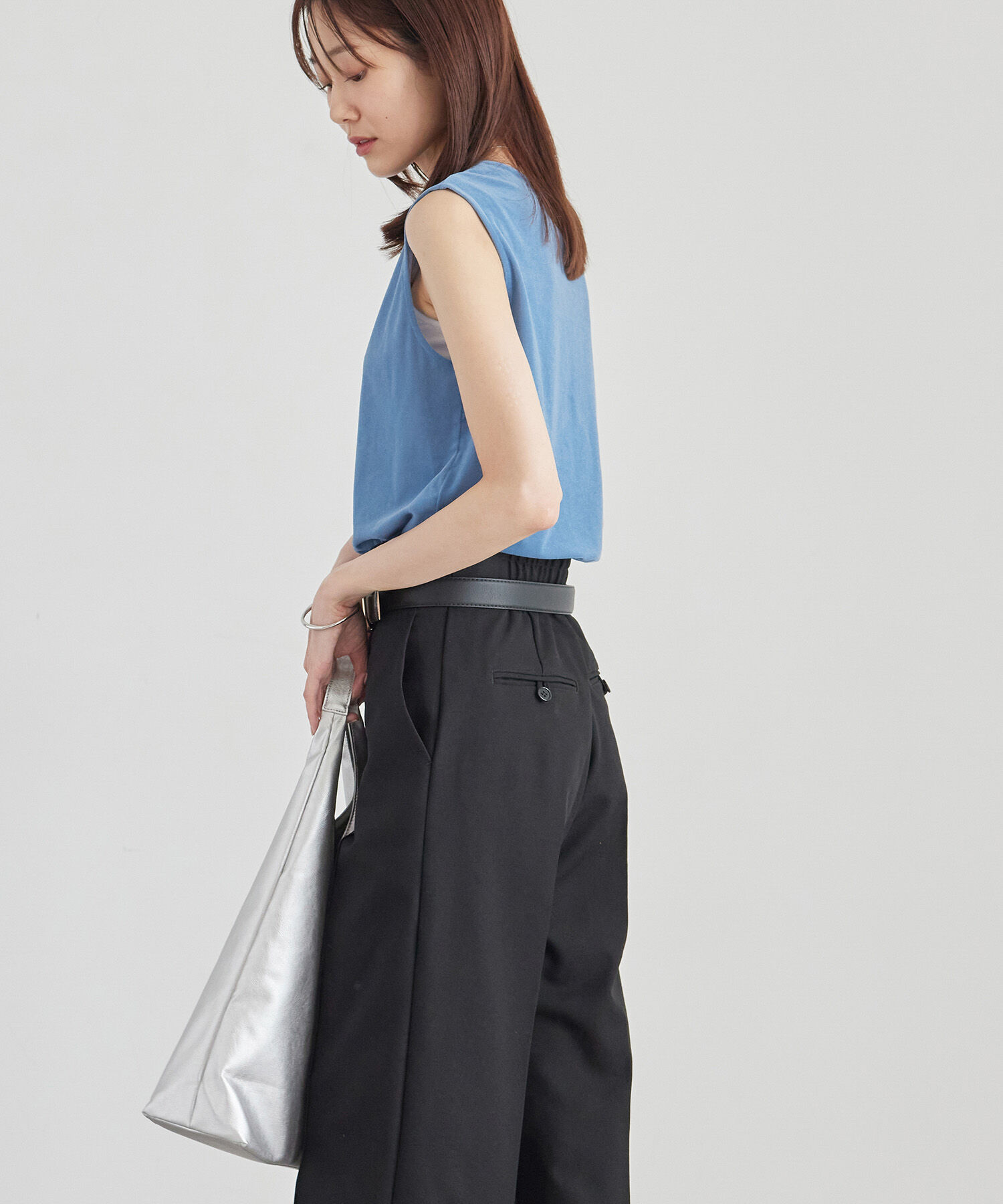 Rope&rsquo;Picnic「ベロアノースリーブカットトップス」|Tシャツ・カットソー|