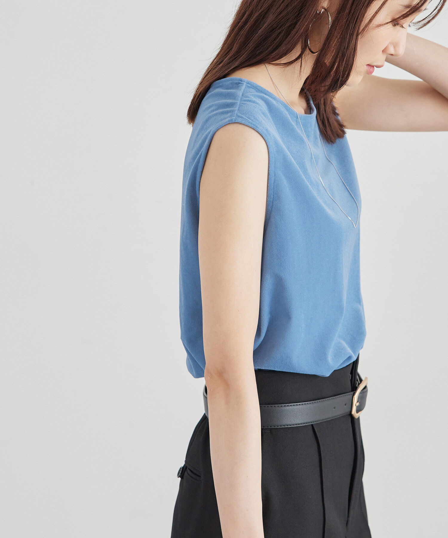 Rope&rsquo;Picnic「ベロアノースリーブカットトップス」|Tシャツ・カットソー|