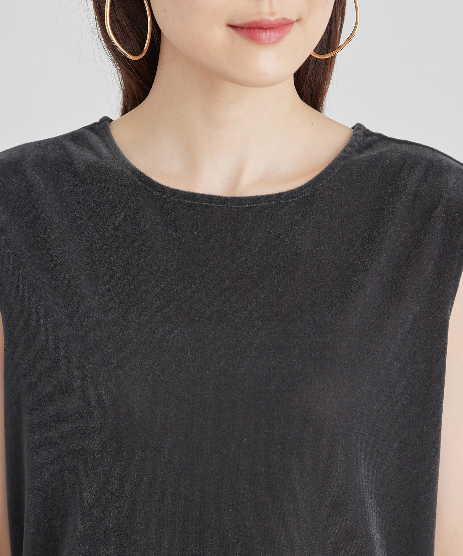 Rope&rsquo;Picnic「ベロアノースリーブカットトップス」|Tシャツ・カットソー|