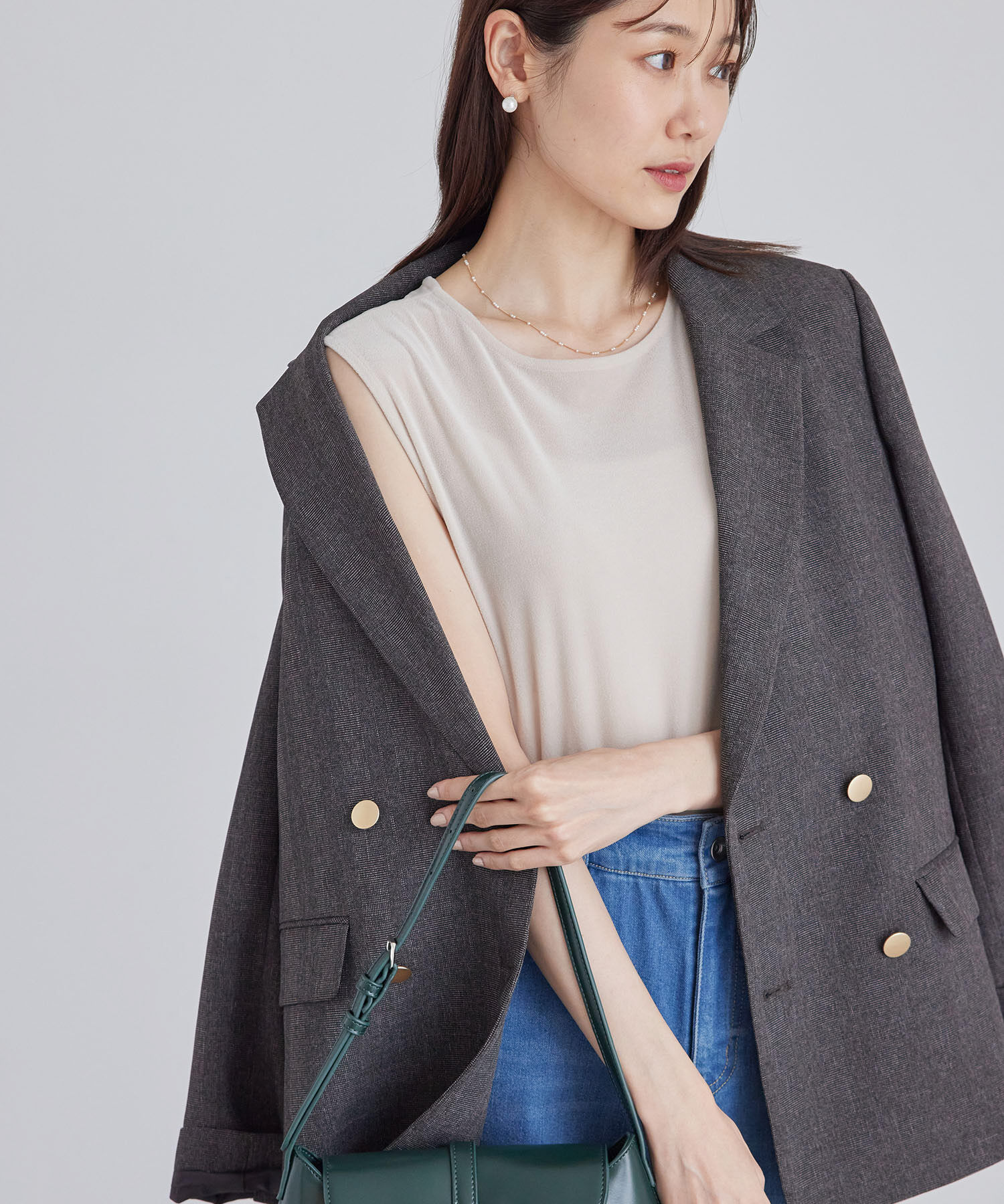 Rope&rsquo;Picnic「ベロアノースリーブカットトップス」|Tシャツ・カットソー|