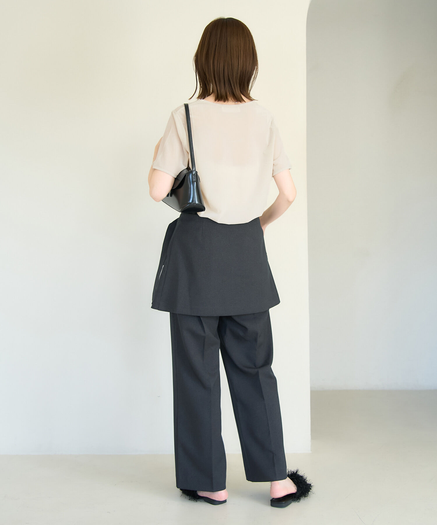 Rope&rsquo;Picnic「シアーベロアハーフスリーブカットトップス」|Tシャツ・カットソー|