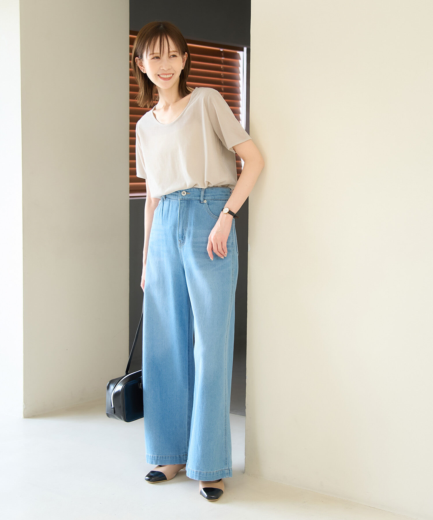 Rope&rsquo;Picnic「シアーベロアハーフスリーブカットトップス」|Tシャツ・カットソー|