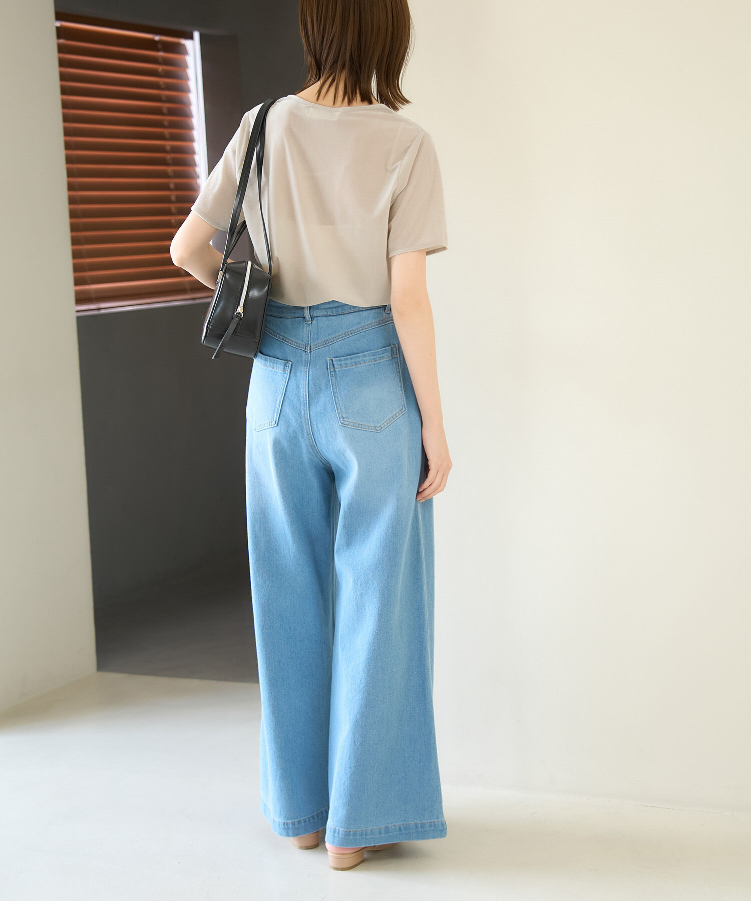 Rope&rsquo;Picnic「シアーベロアハーフスリーブカットトップス」|Tシャツ・カットソー|