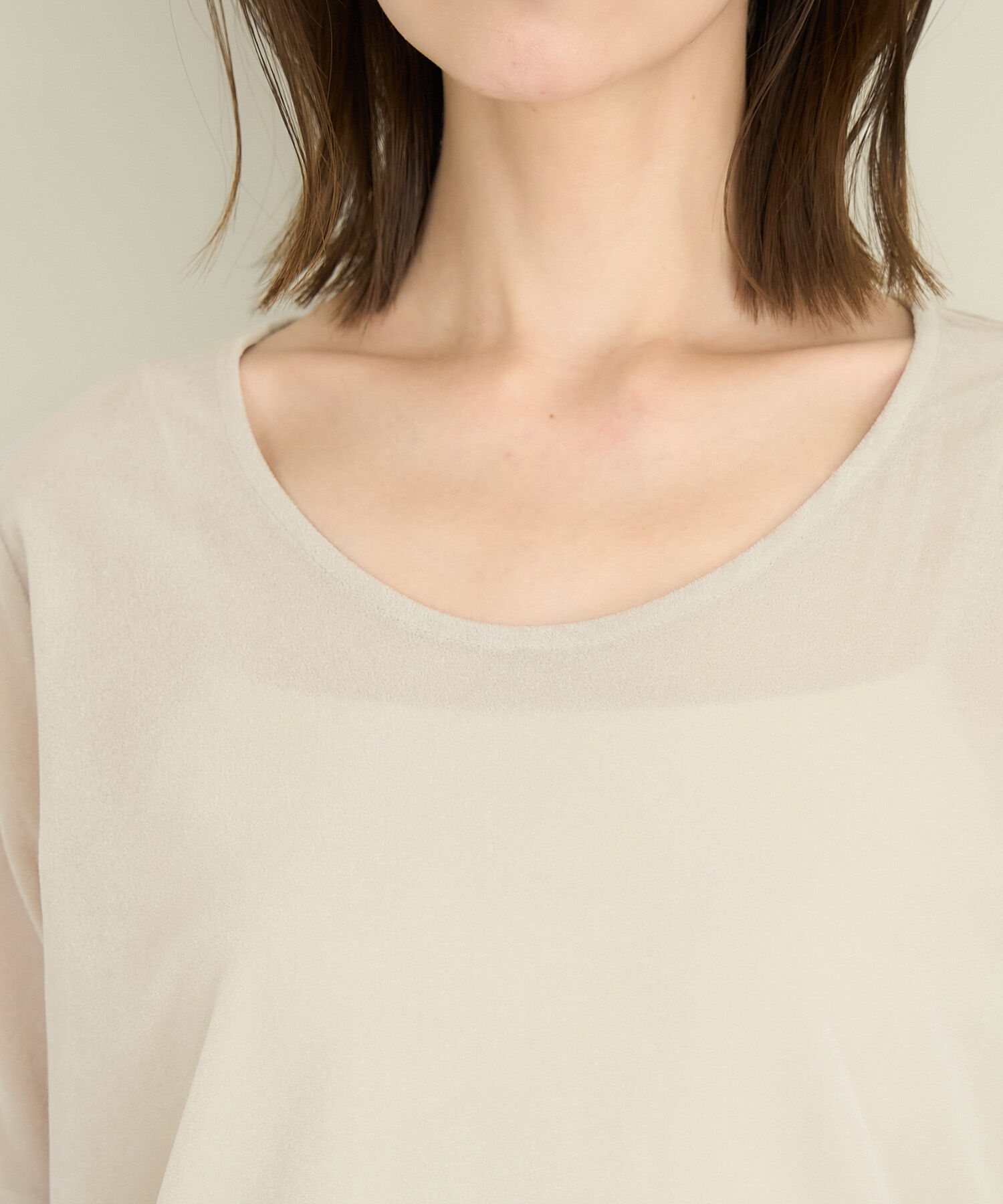 Rope&rsquo;Picnic「シアーベロアハーフスリーブカットトップス」|Tシャツ・カットソー|