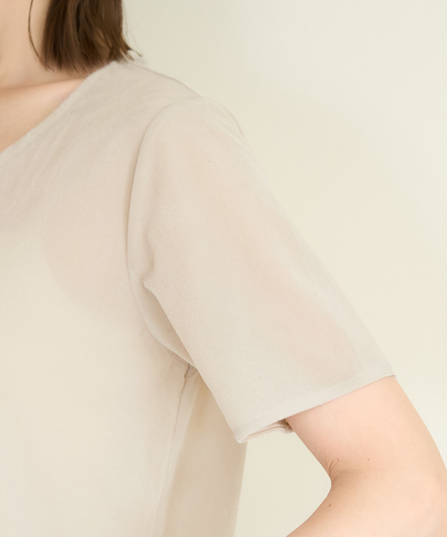 Rope&rsquo;Picnic「シアーベロアハーフスリーブカットトップス」|Tシャツ・カットソー|