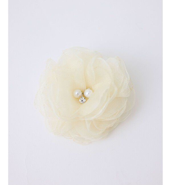 ROPE PICNIC PASSAGE「オーガンジー&times;チュールフラワーコサージュ」|ブローチ・コサージュ|