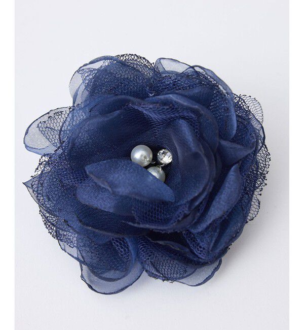 ROPE PICNIC PASSAGE「オーガンジー&times;チュールフラワーコサージュ」|ブローチ・コサージュ|