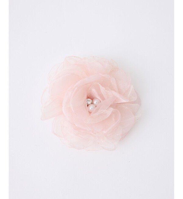 ROPE PICNIC PASSAGE「オーガンジー&times;チュールフラワーコサージュ」|ブローチ・コサージュ|