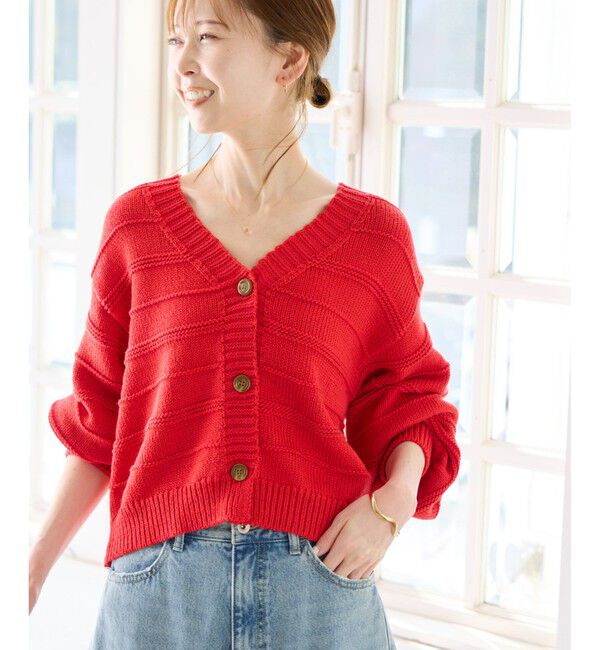 Rope&rsquo;Picnic「ガーターボーダーショート丈カーディガン」|カーディガン|