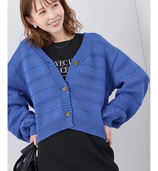 Rope&rsquo;Picnic「ガーターボーダーショート丈カーディガン」|カーディガン|