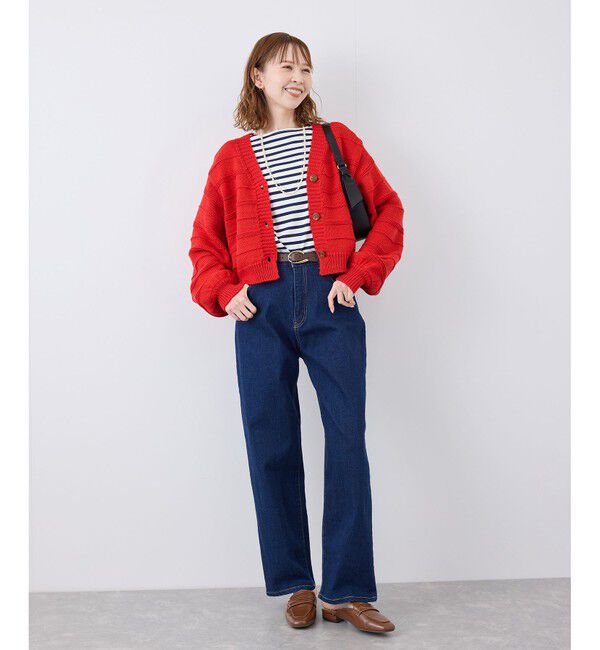 Rope&rsquo;Picnic「ガーターボーダーショート丈カーディガン」|カーディガン|