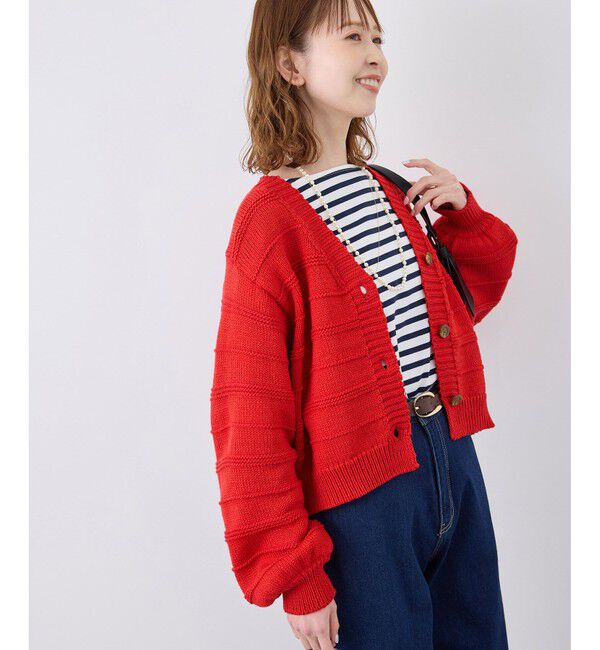 Rope&rsquo;Picnic「ガーターボーダーショート丈カーディガン」|カーディガン|