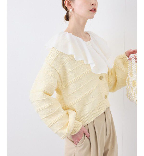 Rope&rsquo;Picnic「ガーターボーダーショート丈カーディガン」|カーディガン|