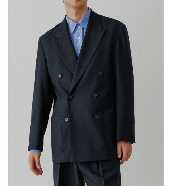 ADAM ET ROPE'「ハードクロス ダブルブレストジャケット / セットアップ対応」|テーラードジャケット|