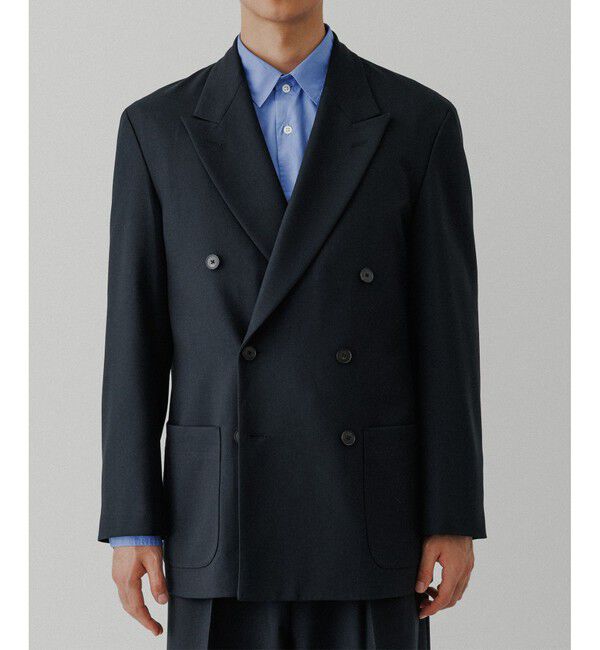 ADAM ET ROPE'「ハードクロス ダブルブレストジャケット / セットアップ対応」|テーラードジャケット|