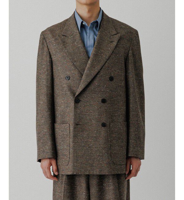 ADAM ET ROPE'「ハードクロス ダブルブレストジャケット / セットアップ対応」|テーラードジャケット|