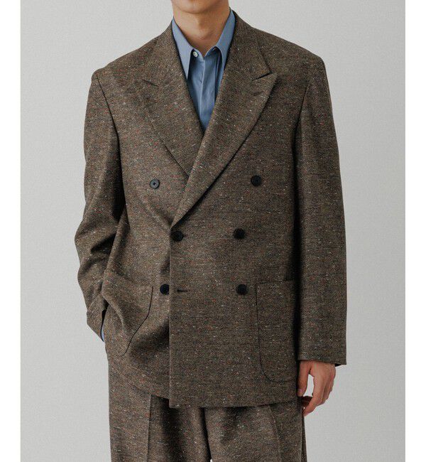 ADAM ET ROPE'「ハードクロス ダブルブレストジャケット / セットアップ対応」|テーラードジャケット|