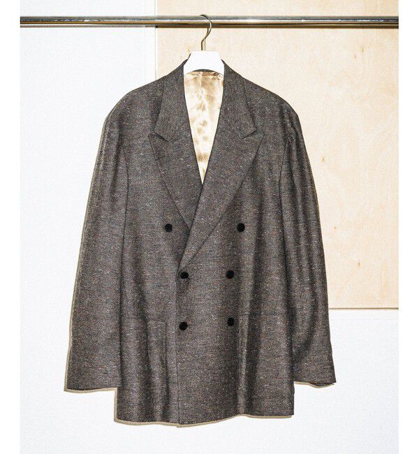 ADAM ET ROPE'「ハードクロス ダブルブレストジャケット / セットアップ対応」|テーラードジャケット|ブラウン系(21)