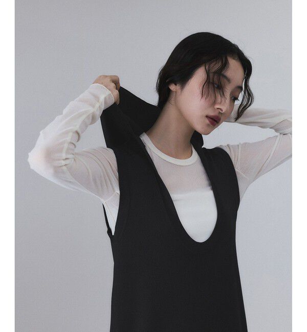 ADAM ET ROPE'「【サステナブル】スクープネックフーディニットワンピース」|ワンピース|