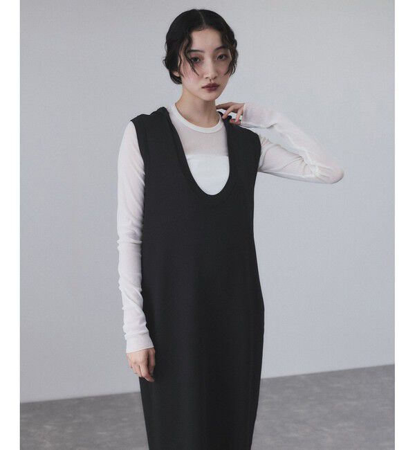 ADAM ET ROPE'「【サステナブル】スクープネックフーディニットワンピース」|ワンピース|