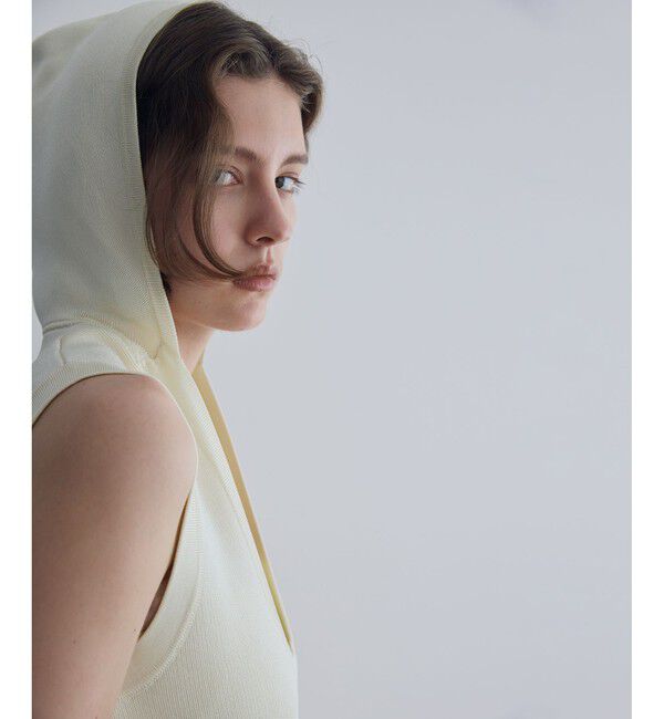 ADAM ET ROPE'「【サステナブル】スクープネックフーディニットワンピース」|ワンピース|