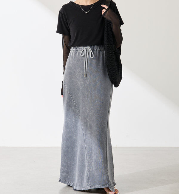  「Q.anos パッチマーメイドスカート」|スカート|