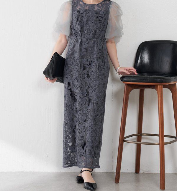  「グラフィカルリーフレースワンピース」|ワンピース|