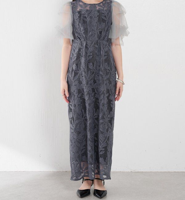  「グラフィカルリーフレースワンピース」|ワンピース|