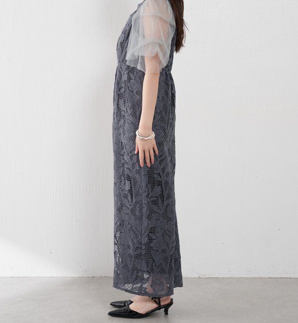  「グラフィカルリーフレースワンピース」|ワンピース|