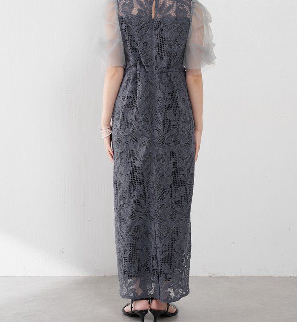  「グラフィカルリーフレースワンピース」|ワンピース|