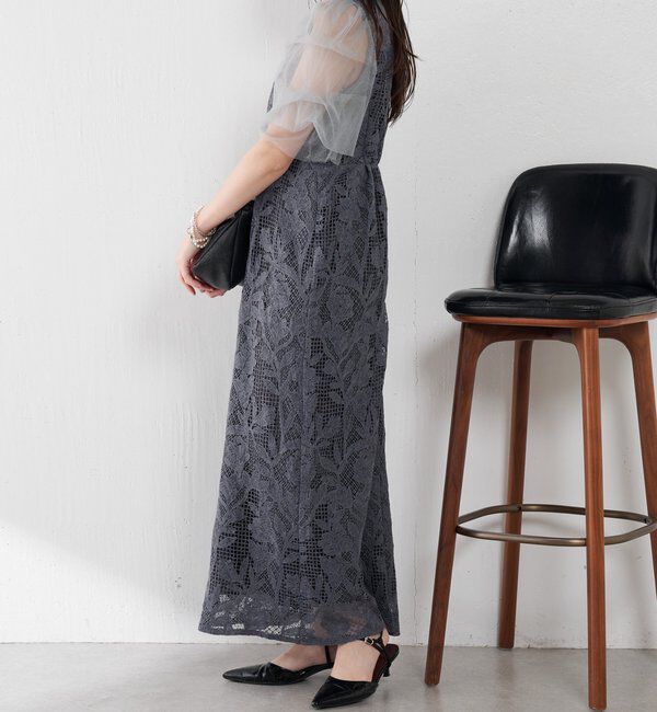  「グラフィカルリーフレースワンピース」|ワンピース|