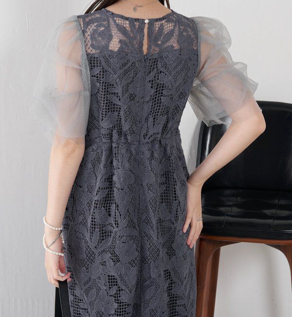  「グラフィカルリーフレースワンピース」|ワンピース|