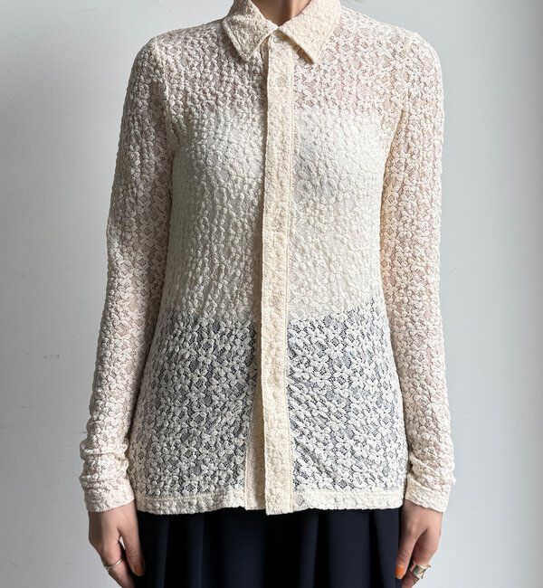  「【WEB限定】ニットレースシャツ」|シャツ・ブラウス|