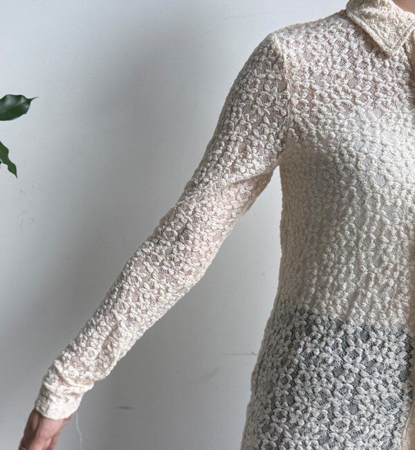  「【WEB限定】ニットレースシャツ」|シャツ・ブラウス|