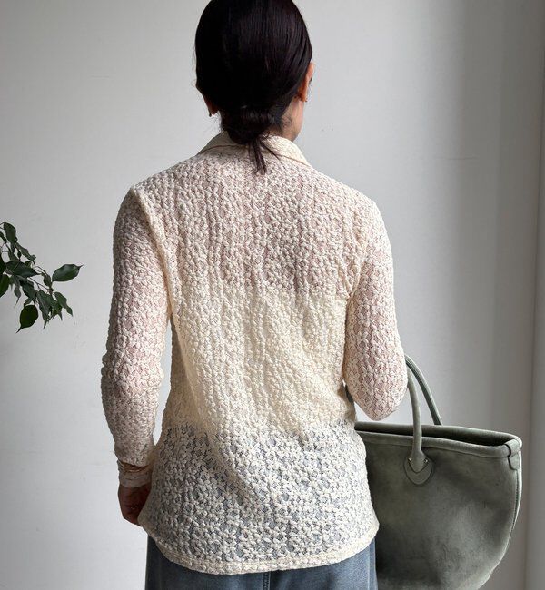  「【WEB限定】ニットレースシャツ」|シャツ・ブラウス|