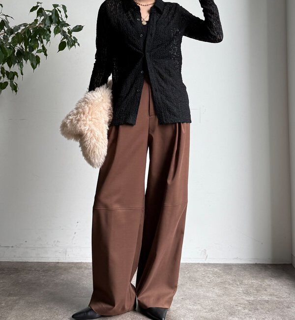  「【WEB限定】ニットレースシャツ」|シャツ・ブラウス|