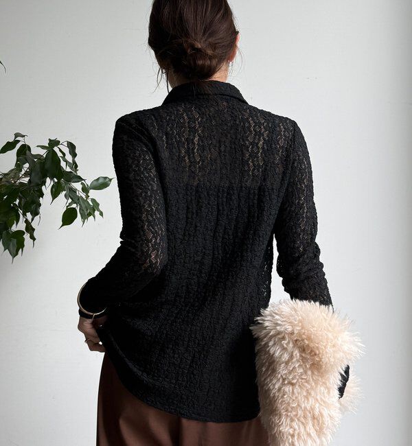  「【WEB限定】ニットレースシャツ」|シャツ・ブラウス|