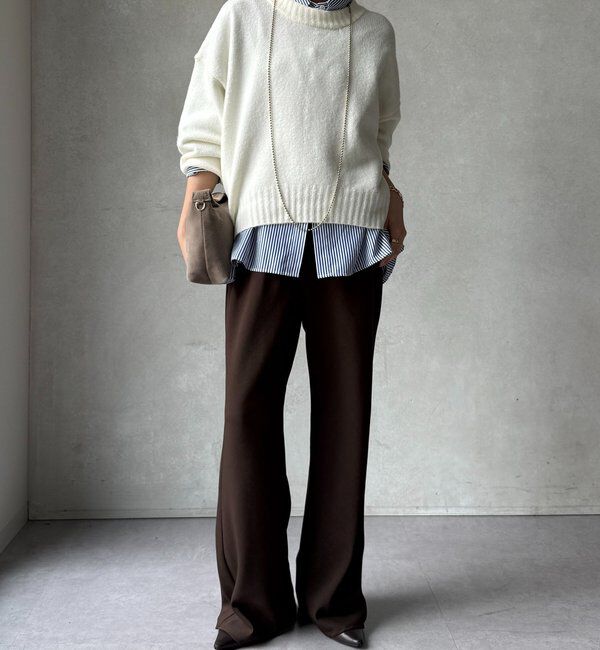  「【WEB限定】クルーネックショートプルオーバー」|ニット・セーター|