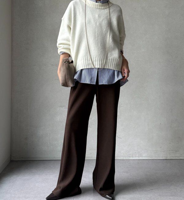  「【WEB限定】クルーネックショートプルオーバー」|ニット・セーター|