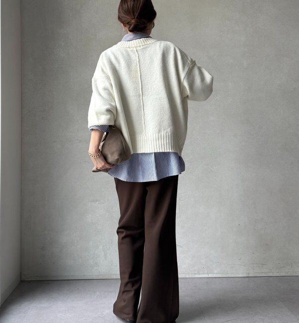  「【WEB限定】クルーネックショートプルオーバー」|ニット・セーター|