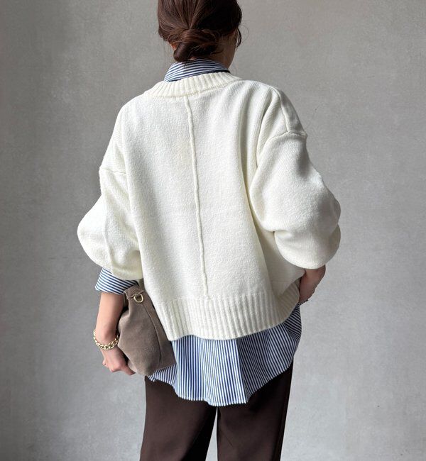  「【WEB限定】クルーネックショートプルオーバー」|ニット・セーター|