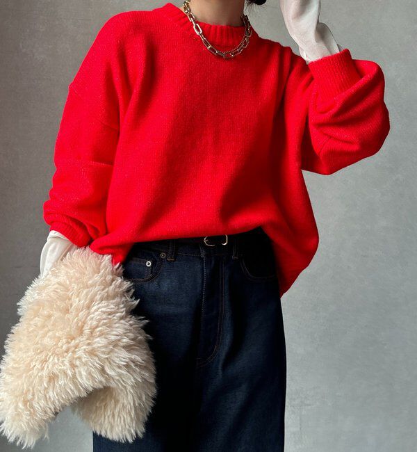  「【WEB限定】クルーネックショートプルオーバー」|ニット・セーター|