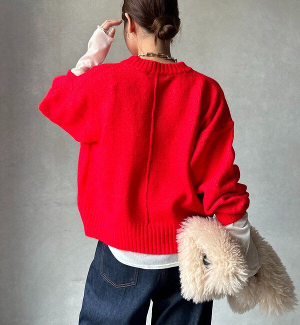  「【WEB限定】クルーネックショートプルオーバー」|ニット・セーター|